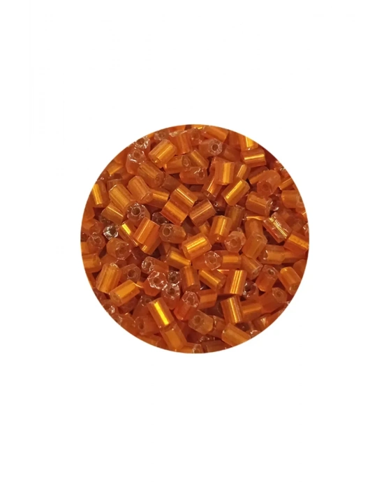 Kesme Cam Boncuk 2mm - 20 Gram - Şeffaf Koyu Turuncu -BNC327