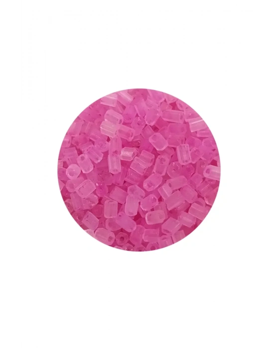 Kesme Cam Boncuk 2mm - 20 Gram - Şeffaf Mat Pembe -BNC329