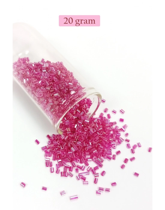 Kesme Cam Boncuk 2mm - 20 Gram - Şeffaf Pembe -BNC334