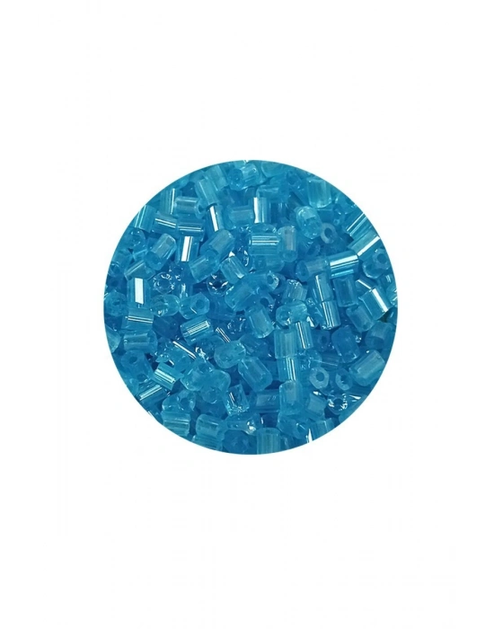 Kesme Cam Boncuk 2mm - 20 Gram - Şeffaf Turguaz -BNC349