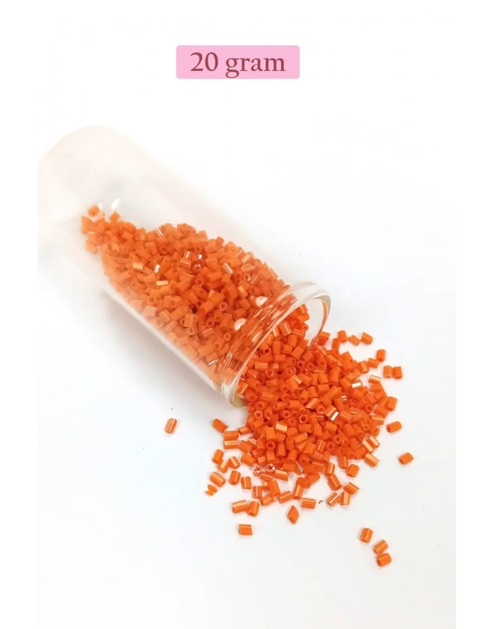 Kesme Cam Boncuk 2mm - 20 Gram - Turuncu -BNC305