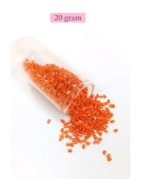 Kesme Cam Boncuk 2mm - 20 Gram - Turuncu -BNC305