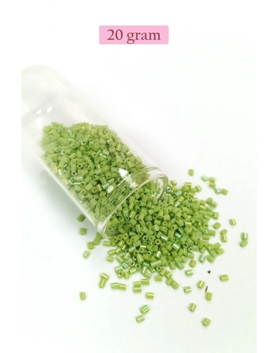 Kesme Cam Boncuk 2mm - 20 Gram - Yeşil -BNC325