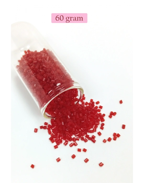 Kesme Cam Boncuk 2mm - 60 Gram - Bordo - BNC389