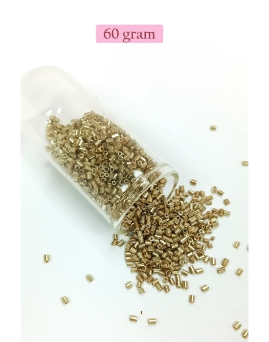 Kesme Cam Boncuk 2mm - 60 Gram - Gold - BNC356