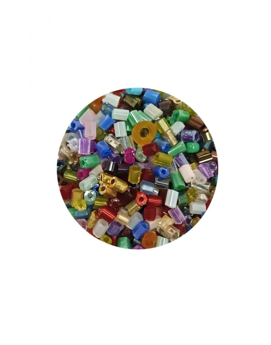 Kesme Cam Boncuk 2mm - 60 Gram - Karışık Renkli - BNC357