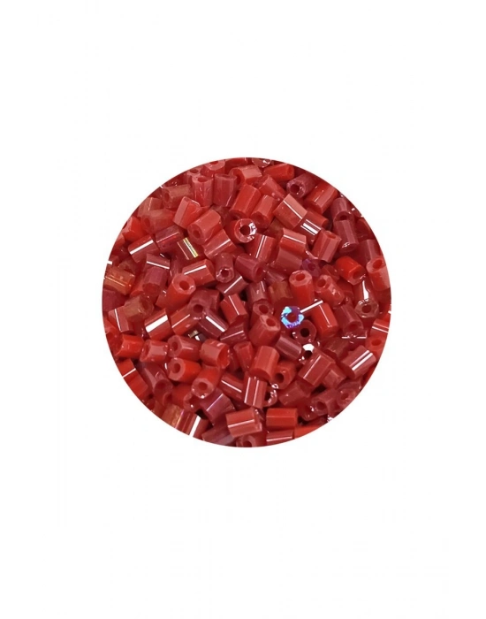 Kesme Cam Boncuk 2mm - 60 Gram - Koyu Kırmızı - BNC370