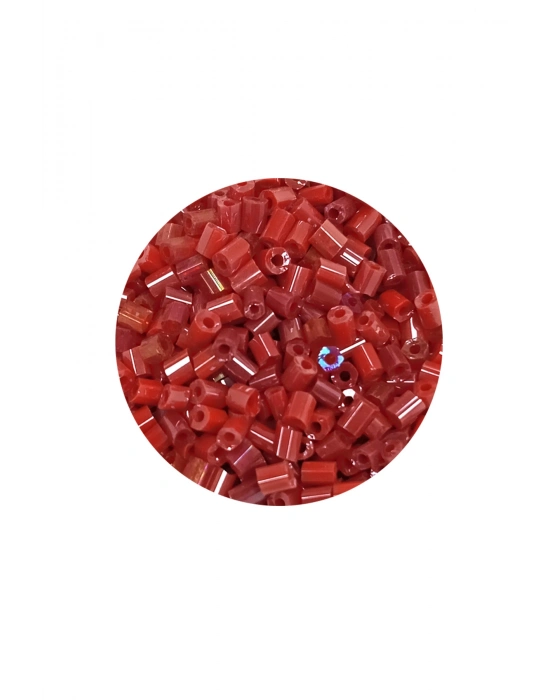 Kesme Cam Boncuk 2mm - 60 Gram - Koyu Kırmızı - BNC370