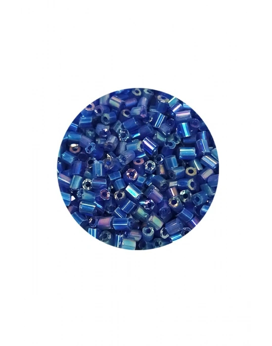 Kesme Cam Boncuk 2mm - 60 Gram - Koyu Mavi - BNC392