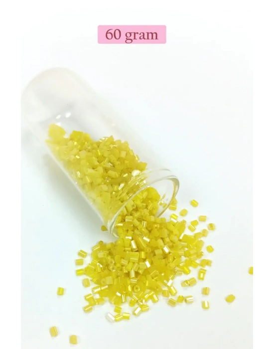 Kesme Cam Boncuk 2mm - 60 Gram - Koyu Sarı - BNC385