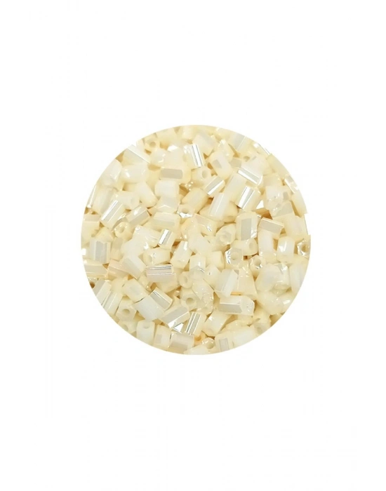 Kesme Cam Boncuk 2mm - 60 Gram - Krem - BNC384