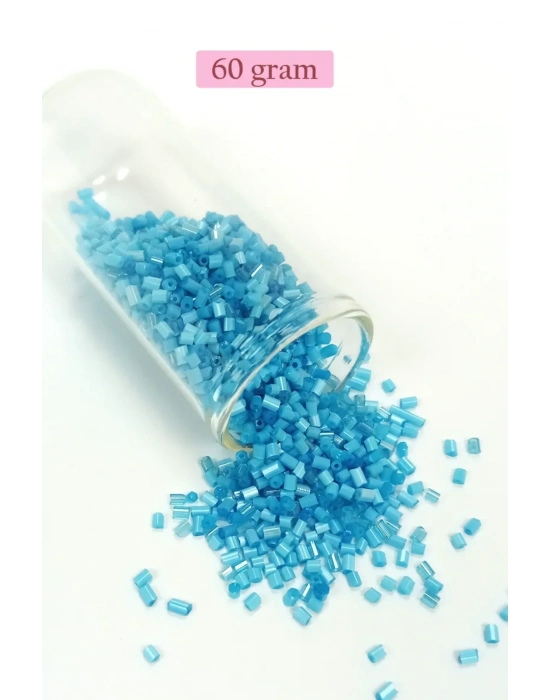 Kesme Cam Boncuk 2mm - 60 Gram - Mat Mavi - BNC386