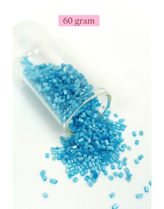 Kesme Cam Boncuk 2mm - 60 Gram - Mat Mavi - BNC386