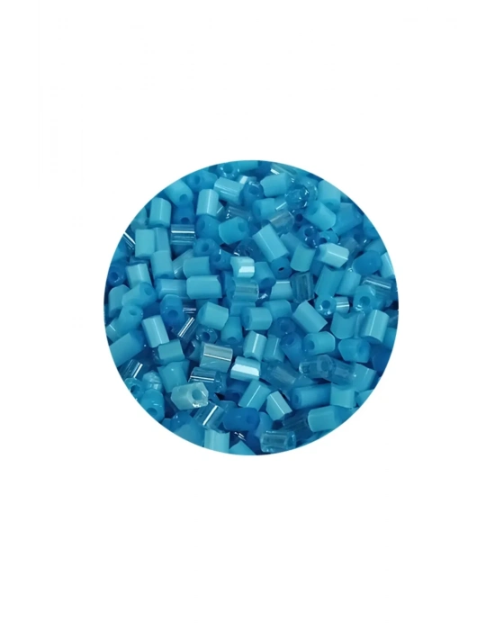 Kesme Cam Boncuk 2mm - 60 Gram - Mat Mavi - BNC386