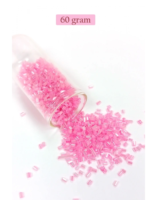 Kesme Cam Boncuk 2mm - 60 Gram - Pembe - BNC371