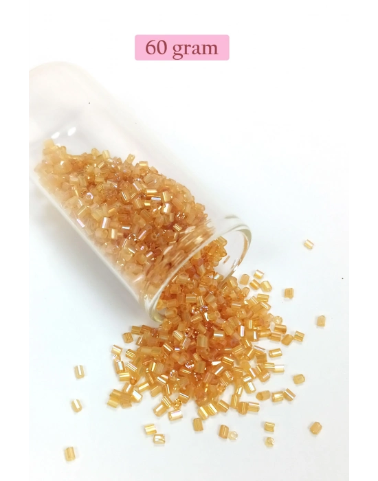 Kesme Cam Boncuk 2mm - 60 Gram - Şeffaf Altın - BNC366