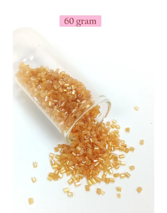 Kesme Cam Boncuk 2mm - 60 Gram - Şeffaf Altın - BNC366