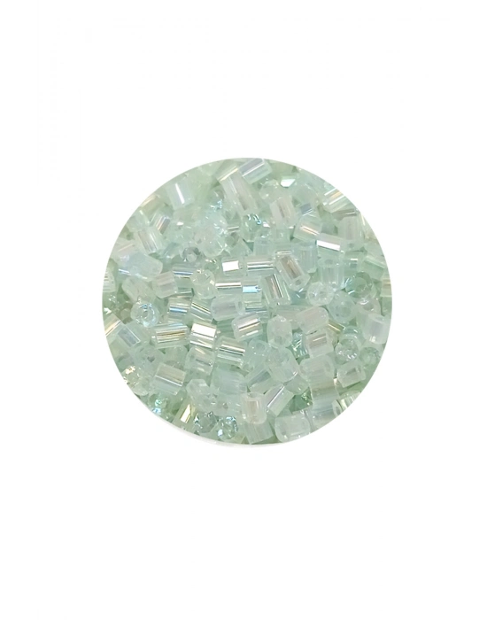 Kesme Cam Boncuk 2mm - 60 Gram - Şeffaf Beyaz - BNC368