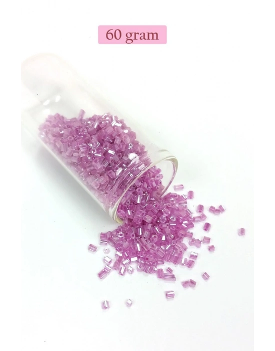 Kesme Cam Boncuk 2mm - 60 Gram - Şeffaf Eflatun - BNC359