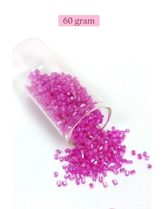 Kesme Cam Boncuk 2mm - 60 Gram - Şeffaf Fuşya - BNC363