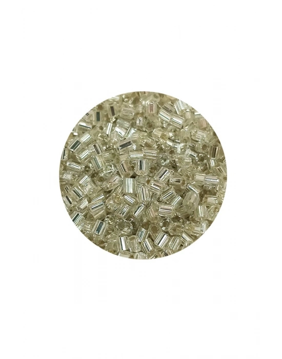 Kesme Cam Boncuk 2mm - 60 Gram - Şeffaf Gümüş - BNC378