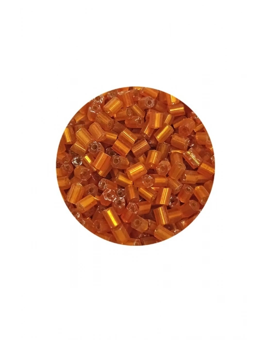 Kesme Cam Boncuk 2mm - 60 Gram - Şeffaf Koyu Turuncu - BNC375
