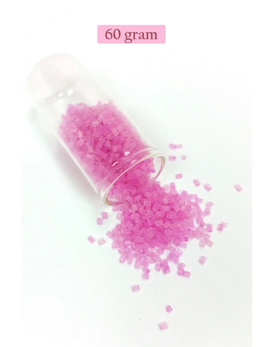 Kesme Cam Boncuk 2mm - 60 Gram - Şeffaf Mat Pembe - BNC377