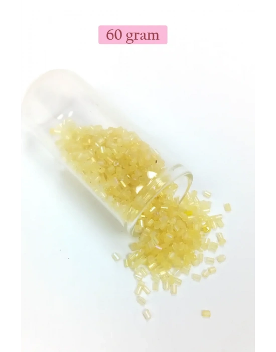 Kesme Cam Boncuk 2mm - 60 Gram - Şeffaf Sarı - BNC351