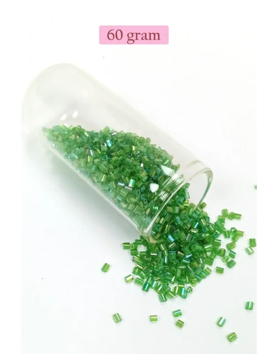 Kesme Cam Boncuk 2mm - 60 Gram - Şeffaf Yeşil - BNC355