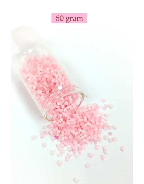 Kesme Cam Boncuk 2mm - 60 Gram - Şeker Pembe - BNC398