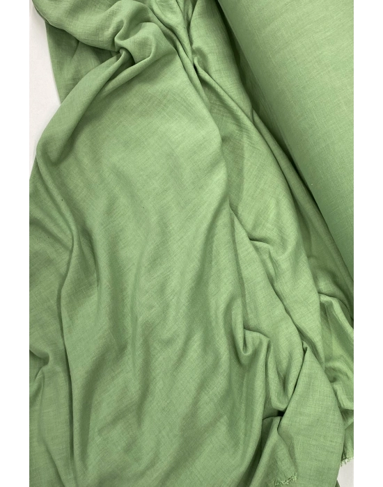 Keten Kumaş - Organik Kumaş - Perde Kumaşı - Ince Keten - Kıyafet Için Kumaş Örtü Çağla Yeşili 75