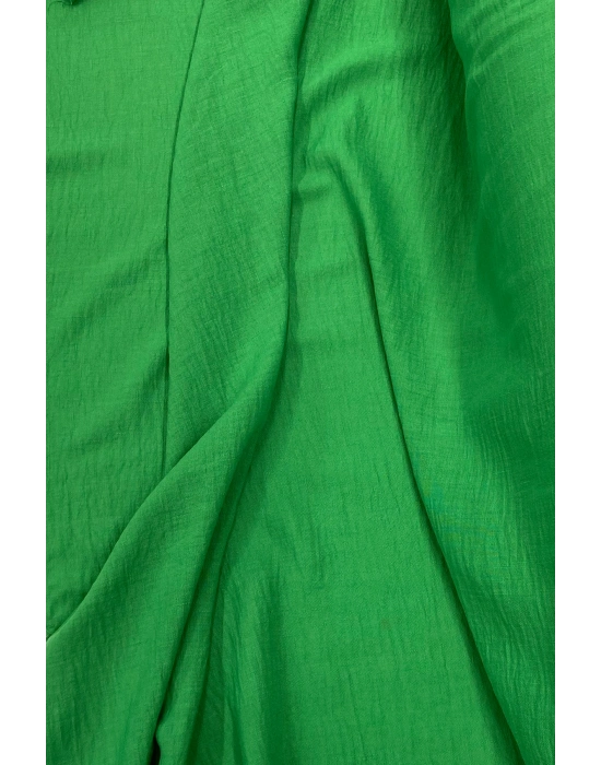 Keten Kumaş - Organik Kumaş - Perde Kumaşı - Ince Keten - Kıyafet Için Kumaş Örtü Çimen Yeşili 41