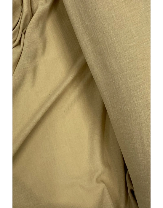 Keten Kumaş - Organik Kumaş - Perde Kumaşı - Ince Keten - Kıyafet Için Kumaş Örtü Koyu Bej 81