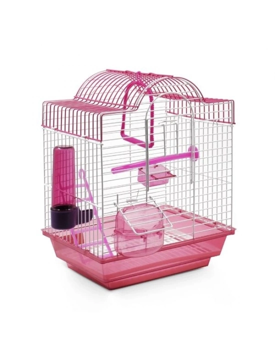 Kiki Excellent Lale Tek Kapı ve Yemlikli Muhabbet Kuşu Kafesi 36x27x20 Cm