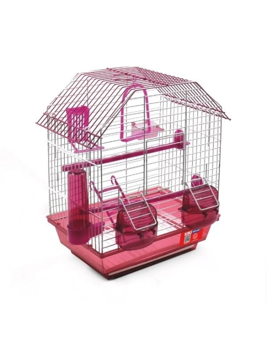 Kiki Excellent Portatif Dik Çatılı Muhabbet Kuşu Kafesi 38x29x20 Cm