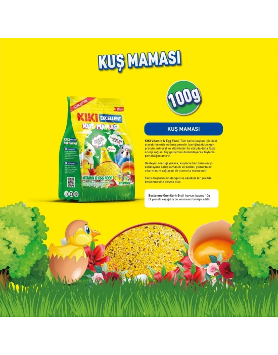 Kiki Excellent Vitaminli ve Yumurtalı Kuş Maması 100 Gr