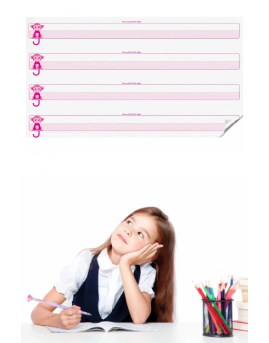 ®  Kılavuz Çizgili Akıllı Kağıt Yazı Tahtası Duvarda İz Bırakmaz Statik Yeni Müfredata Uygun 100x56cm