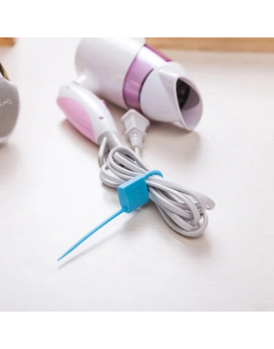 Kilit Şeklinde Silikon Kablo ve Poşet Bağlama Aparatı (3lü Set)