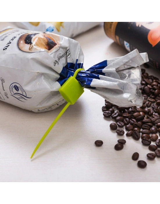 Kilit Şeklinde Silikon Kablo ve Poşet Bağlama Aparatı (3lü Set)