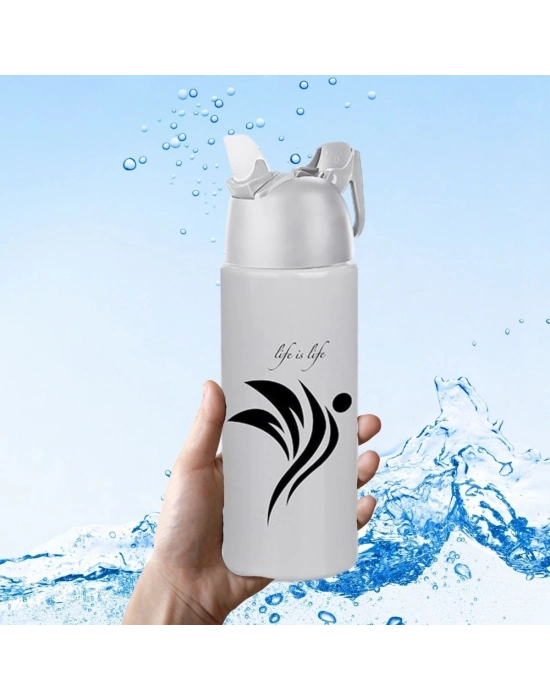 ®  Kilitlenebilen Matara Güvenlikli Suluk Sporcu Matarası Spor Su Şişesi İçecek Şişesi 700ml