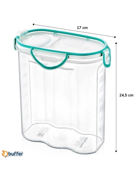 ®  Kilitli Kapaklı Contalı Hava,Su Sıvı Geçirmez 2,4 Litre Erzak Saklama Kabı-SA590