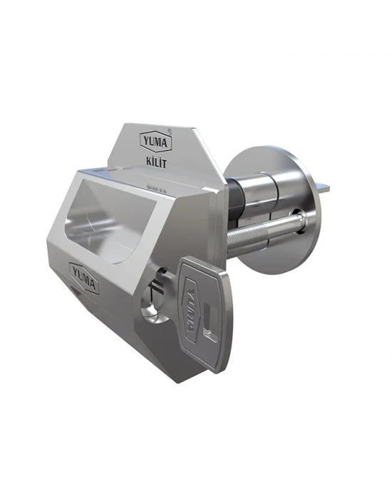 Kilitli Kapı Güvenlik Çelik Rozeti - Sağ