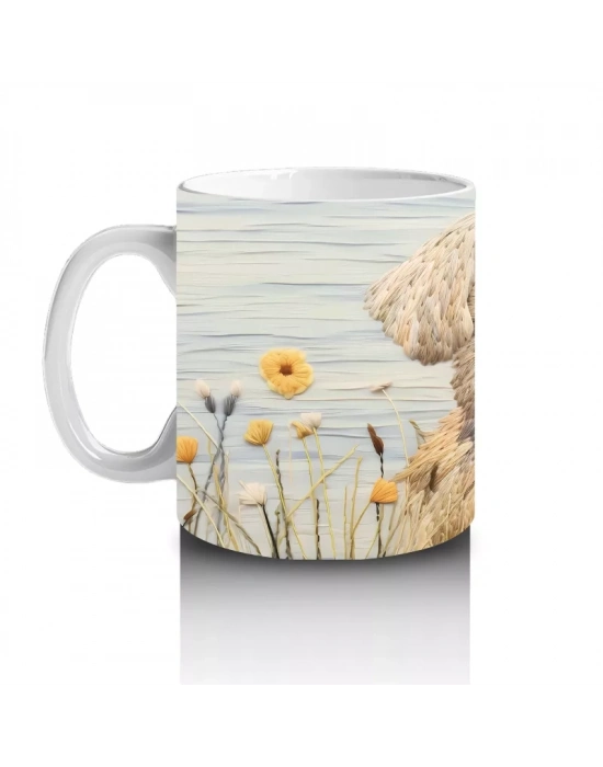 Kır Çiçekleri Arasında Sevimli Köpek – Baskılı Kahve Kupası