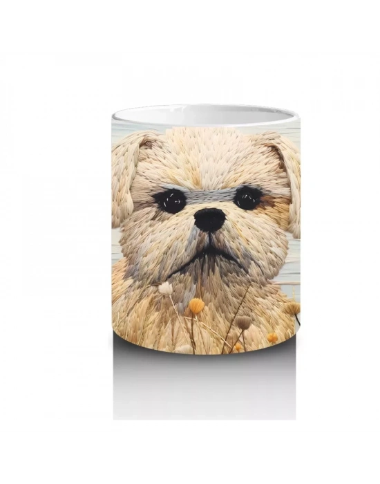 Kır Çiçekleri Arasında Sevimli Köpek – Baskılı Kahve Kupası