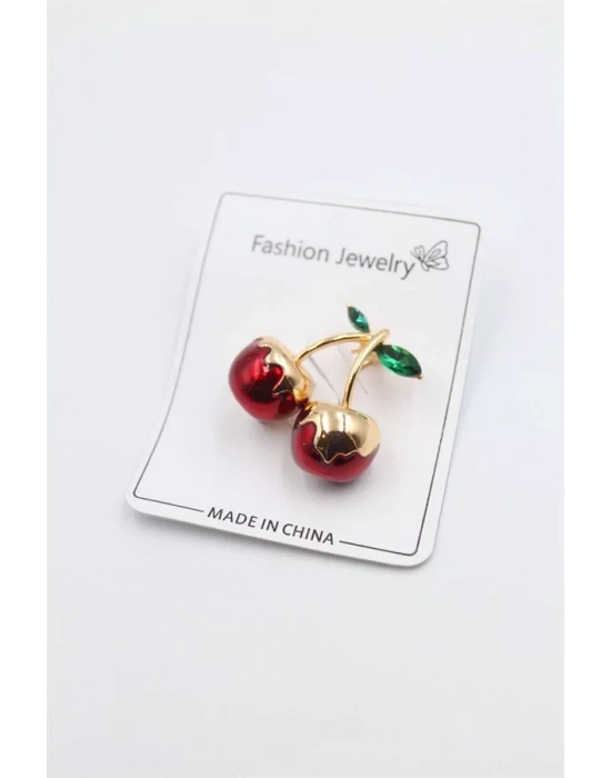 Kiraz Broş - Kırmızı