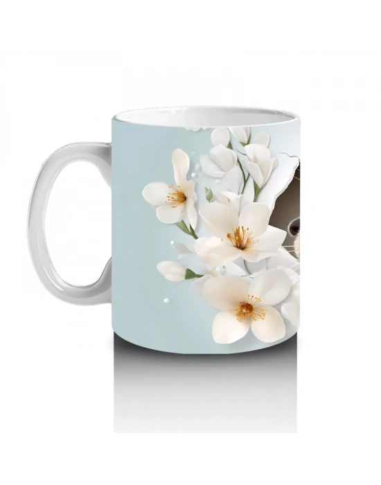 Kiraz Dalları Arasında Gülümseyen Samur – Baskılı Kupa