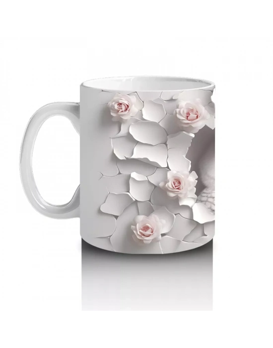 Kiraz Dalları Arasında Parlak Gözlü Baykuş – Baskılı Kupa