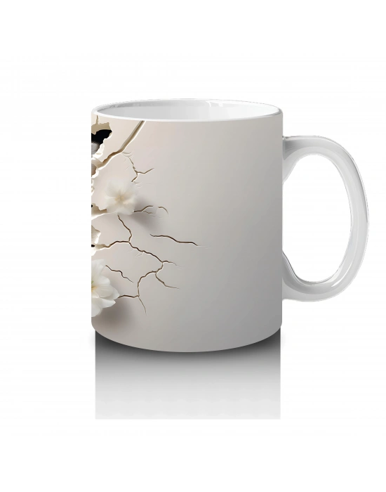 Kırık Duvar Arasında Sevimli Geyik – Baskılı Kahve Kupası