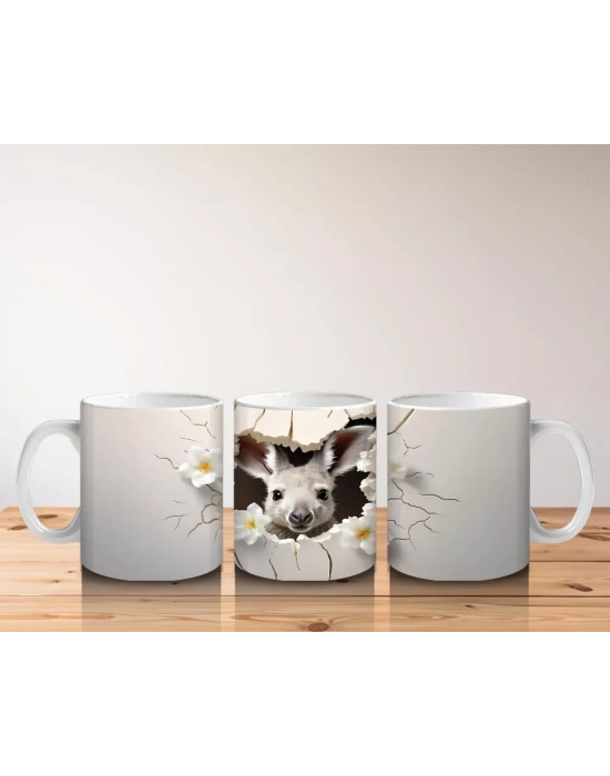 Kırık Duvar Arasında Sevimli Geyik – Baskılı Kahve Kupası