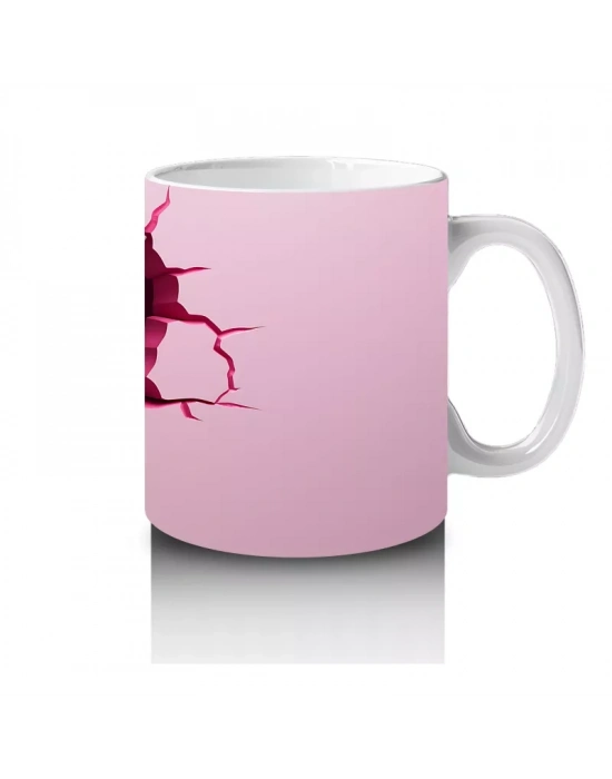 Kırık Duvar Arasından Çıkan Güçlü Gergedan - Baskılı kahve kupası